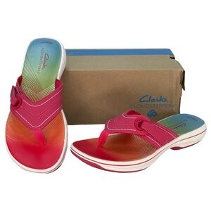 Clarks Breeze Reyna Bight Pink Womens bathing Sandals Size 5M